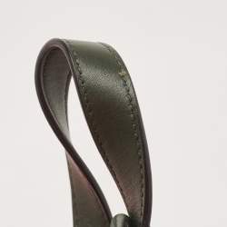 Pre Owned Kate Spade Dark Green Leather Nicola Twistlock Shoulder Bag 