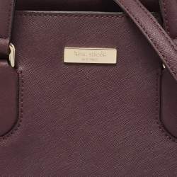 Pre Owned Kate Spade Purple Saffiano Leather Laurel Way Evangelie Satchel