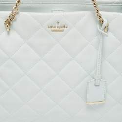 Pre Owned Kate Spade Light Blue Quilted Leather Emerson Place Phoebe Tote