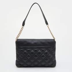 Pre Owned Kate Spade Black Quilted Leather Astor Court Flap Shoulder Bag