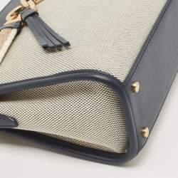 Kate Spade Navy Blue/Beige Canvas and Leather Medium Toujours Crossbody Bag