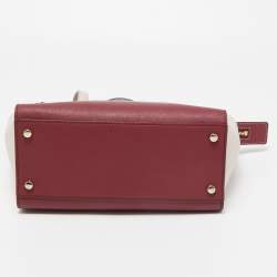 Pre Owned Kate Spade Red/Beige Saffiano Leather Cedar Street Hayden Tote