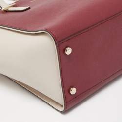Pre Owned Kate Spade Red/Beige Saffiano Leather Cedar Street Hayden Tote