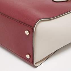 Pre Owned Kate Spade Red/Beige Saffiano Leather Cedar Street Hayden Tote