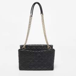 Pre Owned Kate Spade Black Quilted Leather Natalia Crossbody Bag