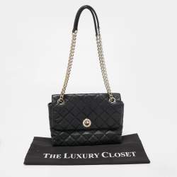 Pre Owned Kate Spade Black Quilted Leather Natalia Crossbody Bag