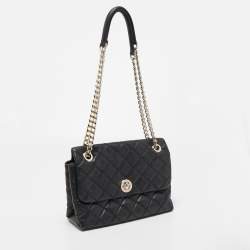 Pre Owned Kate Spade Black Quilted Leather Natalia Crossbody Bag