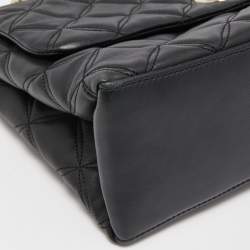 Pre Owned Kate Spade Black Quilted Leather Natalia Crossbody Bag