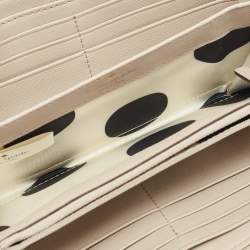 Pre Owned Kate Spade Light Beige Leather Zip Around Wallet