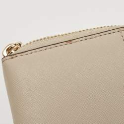 Pre Owned Kate Spade Light Beige Leather Zip Around Wallet