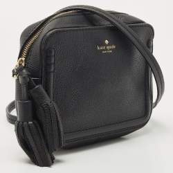 Pre Owned Kate Spade Black Leather Kingston Drive Arla Crossbody Bag
