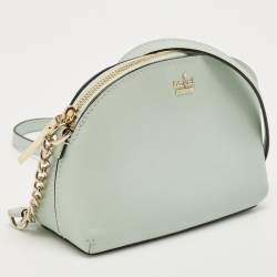 Pre Owned Kate Spade Green Leather Spencer Zip Crossbody Bag