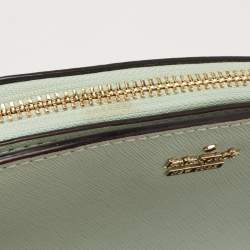 Pre Owned Kate Spade Green Leather Spencer Zip Crossbody Bag