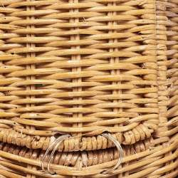 Pre Owned Kate Spade Green/Natural Wicker Frog Bag