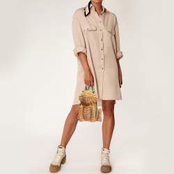 Pre Owned Kate Spade Green/Natural Wicker Frog Bag