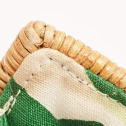 Pre Owned Kate Spade Green/Natural Wicker Frog Bag