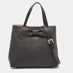 Kate Spade Black Saffiano Leather Bow Tote