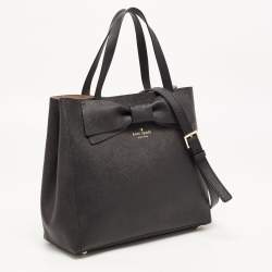 Kate Spade Black Saffiano Leather Bow Tote