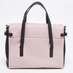Pre Owned Kate Spade Pink/Black Leather Flap Shoulder Bag