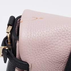 Pre Owned Kate Spade Pink/Black Leather Flap Shoulder Bag