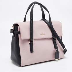 Pre Owned Kate Spade Pink/Black Leather Flap Shoulder Bag