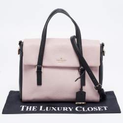 Pre Owned Kate Spade Pink/Black Leather Flap Shoulder Bag
