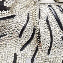 Kate Spade Silver Rhinestone Place Your Bets Tiger Chain Clutch