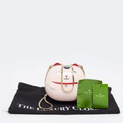 Pre Owned Kate Spade Pink PVC Hello Tokyo Lucky Cat Clutch