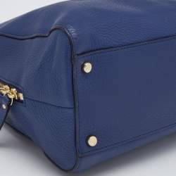Pre Owned Kate Spade Navy Blue Leather Tassel Satchel