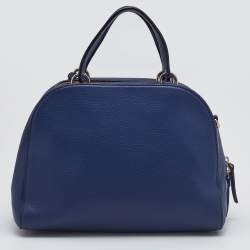 Pre Owned Kate Spade Navy Blue Leather Tassel Satchel