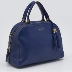 Pre Owned Kate Spade Navy Blue Leather Tassel Satchel
