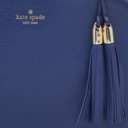 Pre Owned Kate Spade Navy Blue Leather Tassel Satchel