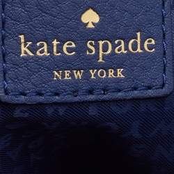 Pre Owned Kate Spade Navy Blue Leather Tassel Satchel