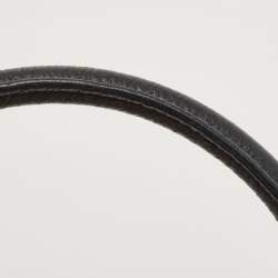 Pre Owned Kate Spade Black/Brown Woven Raffia and Leather Leslie Foldover Tote