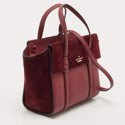 Kate Spade Burgundy Leather and Suede Abigail Tote