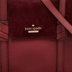 Kate Spade Burgundy Leather and Suede Abigail Tote