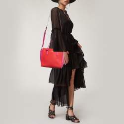 Kate Spade Pink/Red Saffiano Leather Cedar Street Hayden Tote