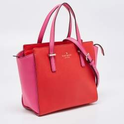 Kate Spade Pink/Red Saffiano Leather Cedar Street Hayden Tote