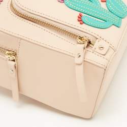 Kate Spade Light Peach Saffiano Leather Catus Tomi Patch Backpack
