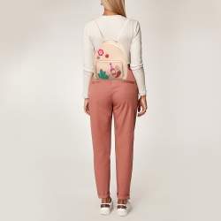 Kate Spade Light Peach Saffiano Leather Catus Tomi Patch Backpack