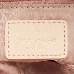 Kate Spade Light Peach Saffiano Leather Catus Tomi Patch Backpack