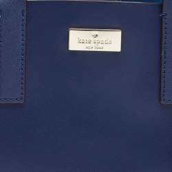 Pre Owned Kate Spade Navy Blue Leather Anissa Putnam Drive Tote