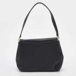 Kate Spade Black Leather Leila Flap Shoulder Bag  