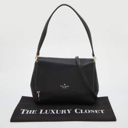 Kate Spade Black Leather Leila Flap Shoulder Bag  