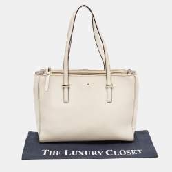 Pre Owned Kate Spade Light Beige Leather Cedar Street Jensen Tote