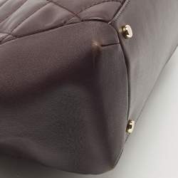 Pre Owned Kate Spade Plum Quilted Leather Emerson Place Dewey Shoulder Bag