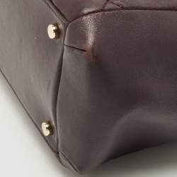 Pre Owned Kate Spade Plum Quilted Leather Emerson Place Dewey Shoulder Bag