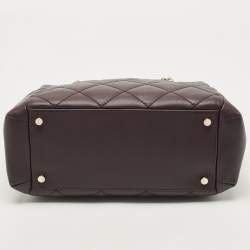 Pre Owned Kate Spade Plum Quilted Leather Emerson Place Dewey Shoulder Bag