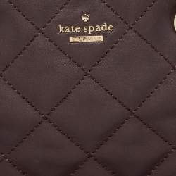 Pre Owned Kate Spade Plum Quilted Leather Emerson Place Dewey Shoulder Bag
