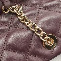 Pre Owned Kate Spade Plum Quilted Leather Emerson Place Dewey Shoulder Bag